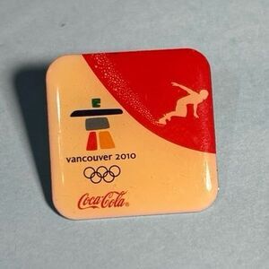 Speed skating 2010 Vancouver  Olympics Coca Cola sponsor Lapel Pin